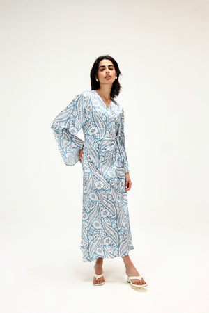 Easy To Love Dress in Printed Steel Blue