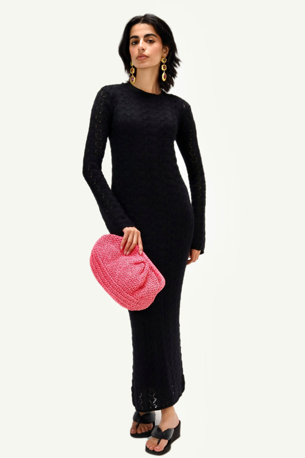 Raffia Clutch in Pink