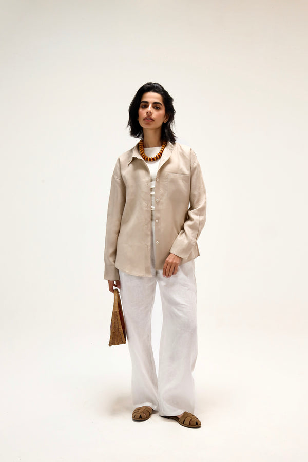Livin’ In Linen Shirt in Beige