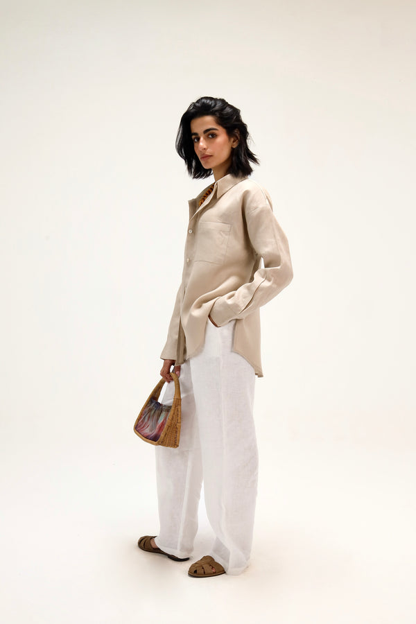 Livin’ In Linen Shirt in Beige
