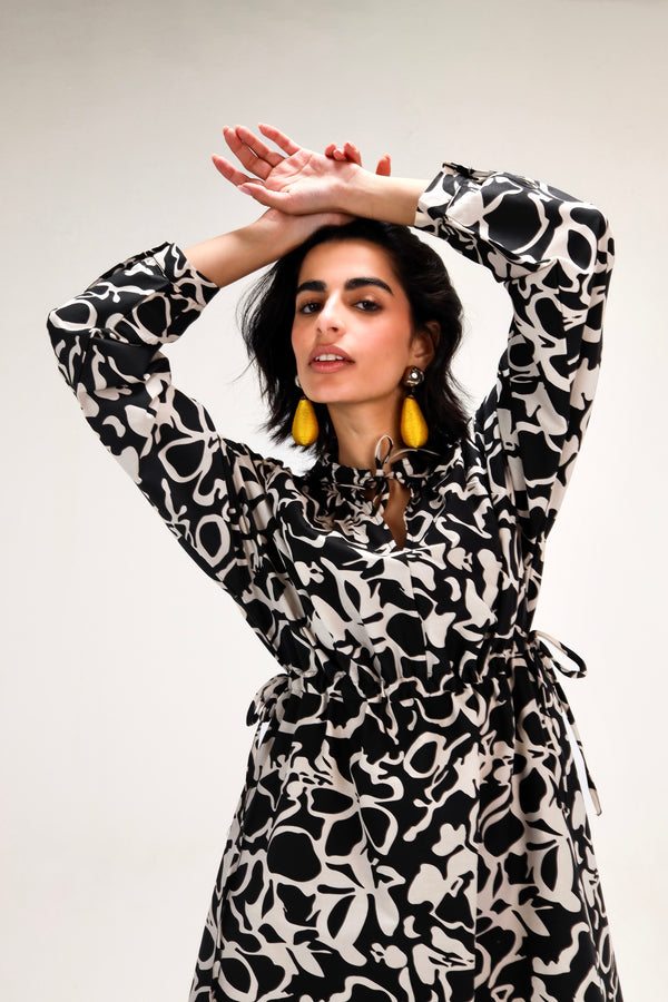 Printed Poplin Dress
