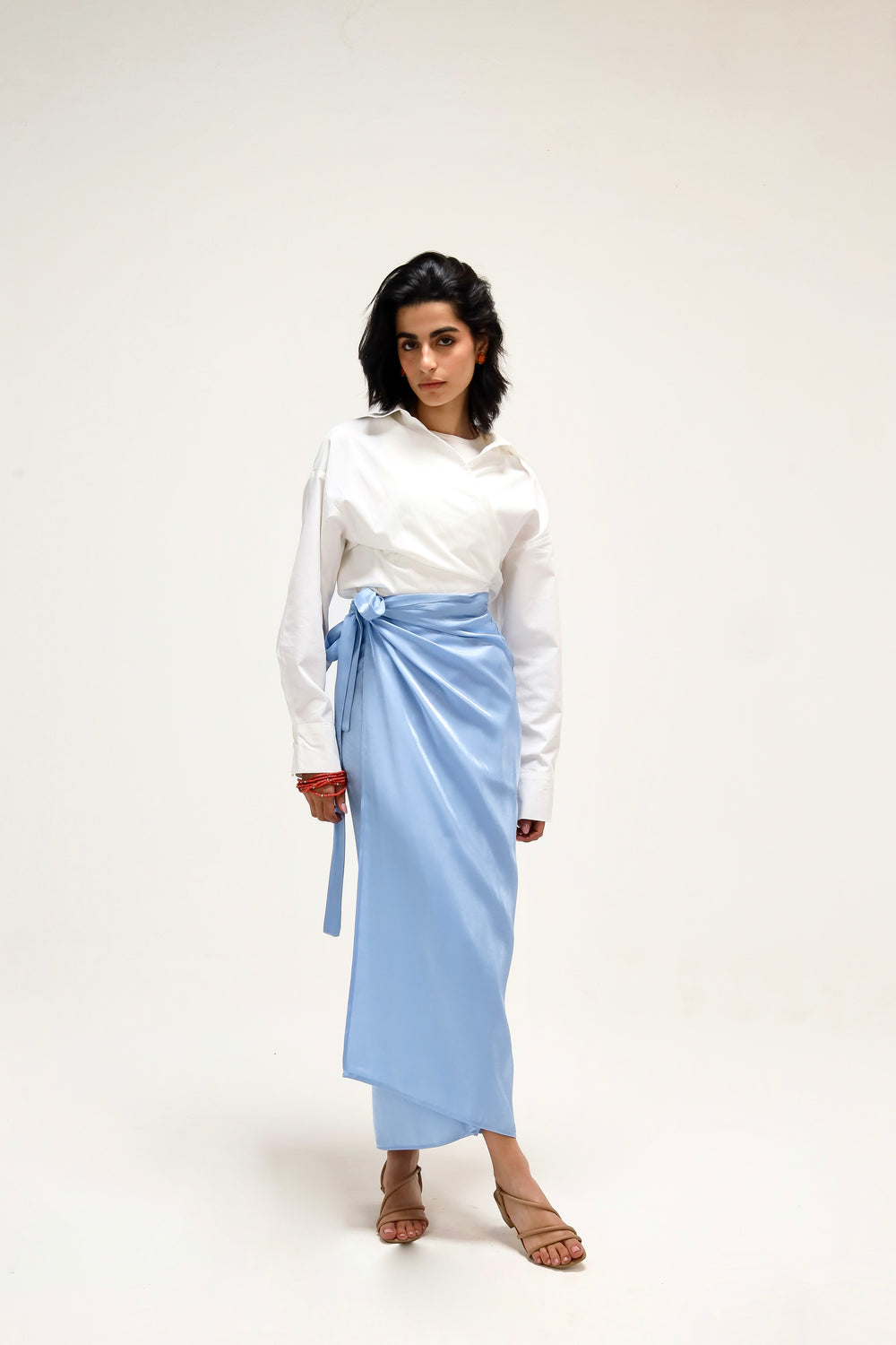 Shimmery Wrap Skirt in Blue
