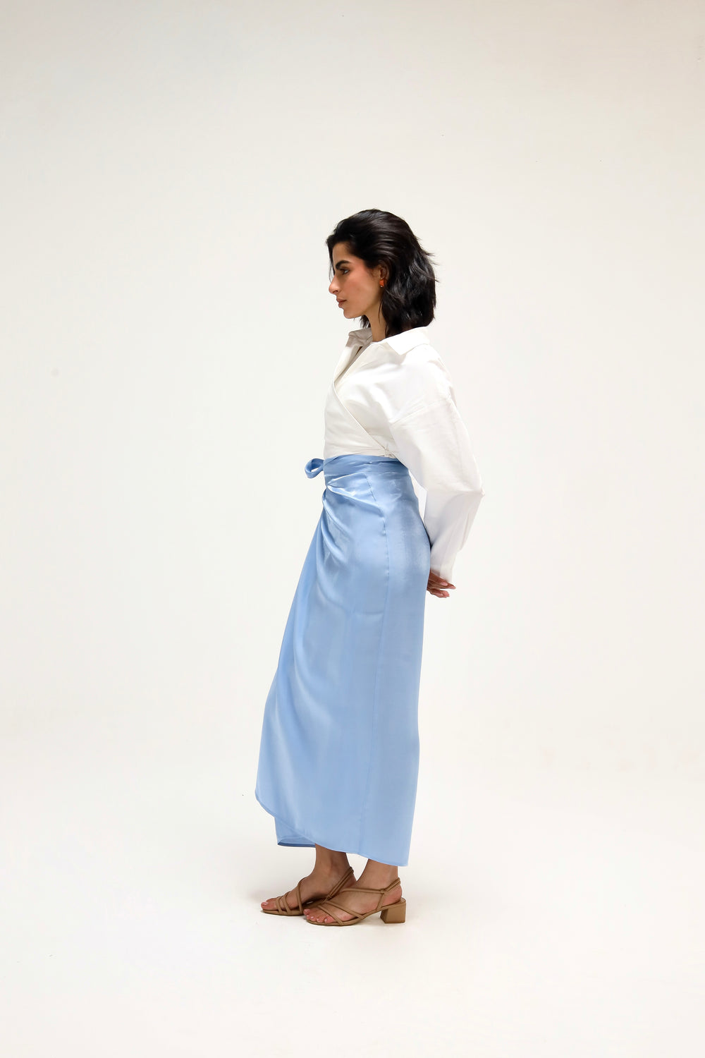 Shimmery Wrap Skirt in Blue