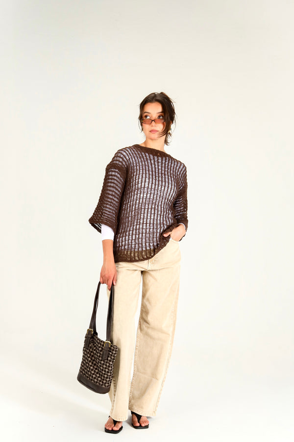 Island Dream jumper in Chocolate Brown