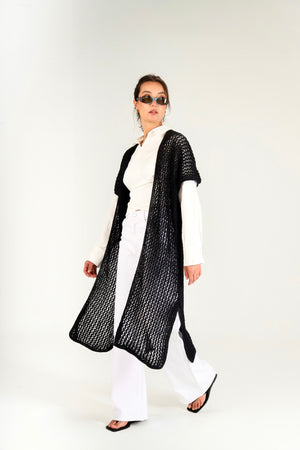 Dream Weaver Crochet Kimono in Black