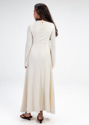 Coastal Crochet Dress in Off White