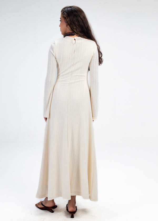 Coastal Crochet Dress in Off White