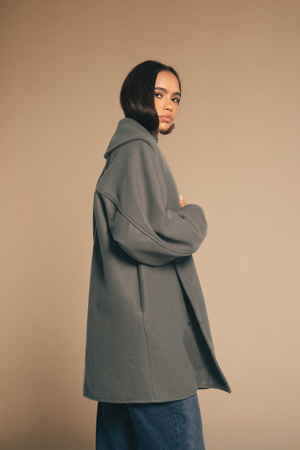 Double Breasted Cardigan in Dark Grey