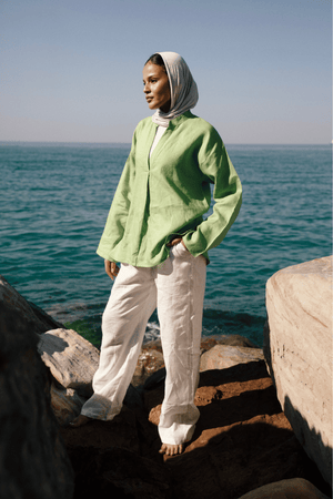 Mandarin Shirt in Lime