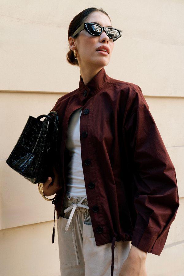 Bomber Jacket in Burgundy