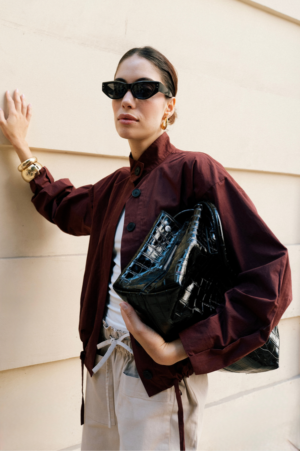 Bomber Jacket in Burgundy