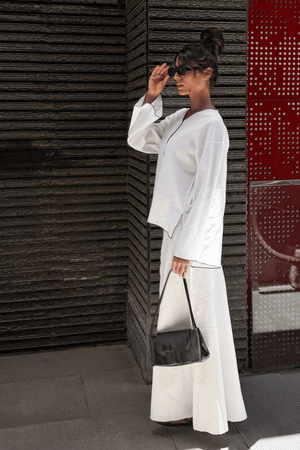 Linear Linen Skirt