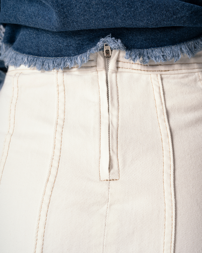 Denim Skirt in White