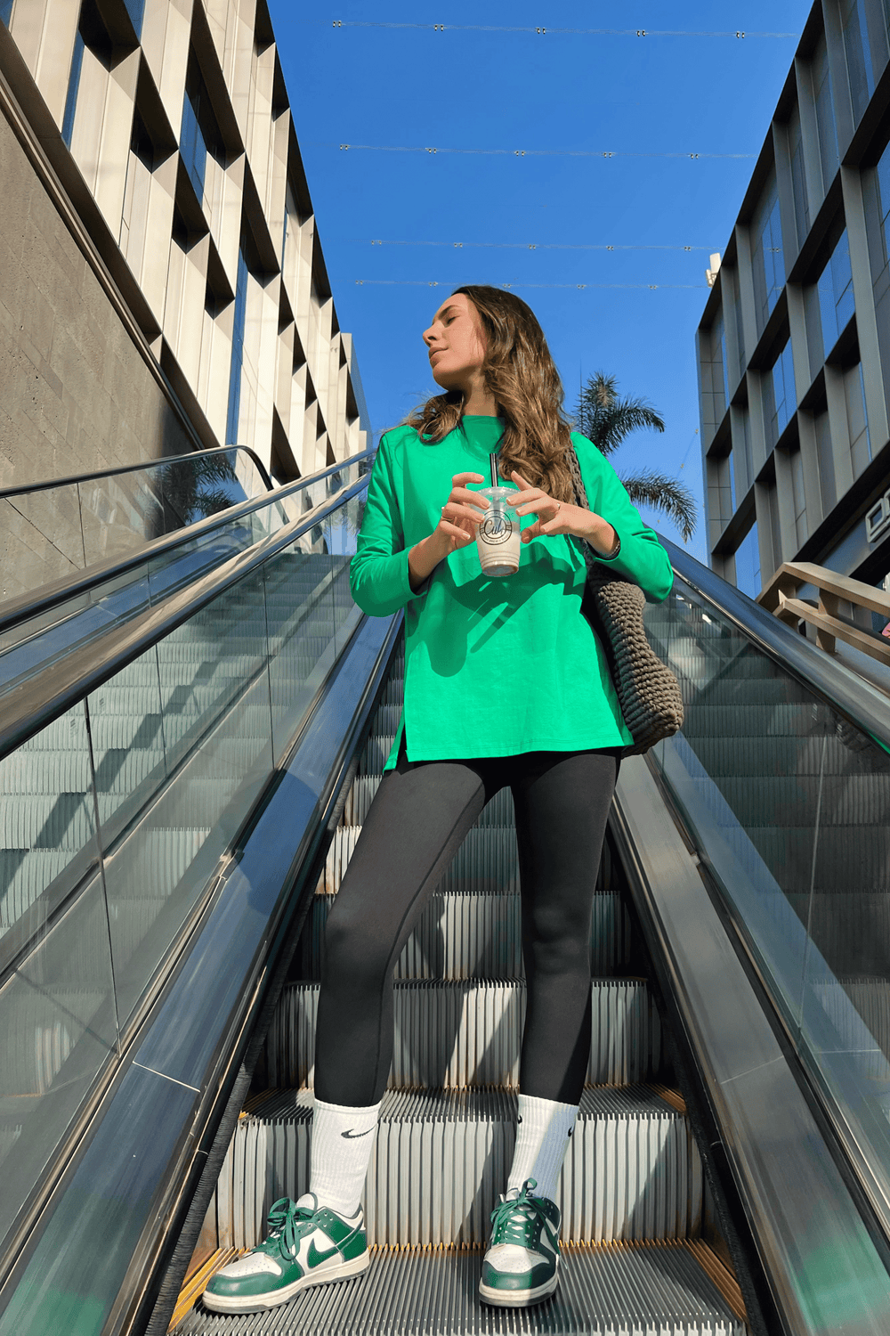 Easy To Do It Long Sleeve Tee in Green
