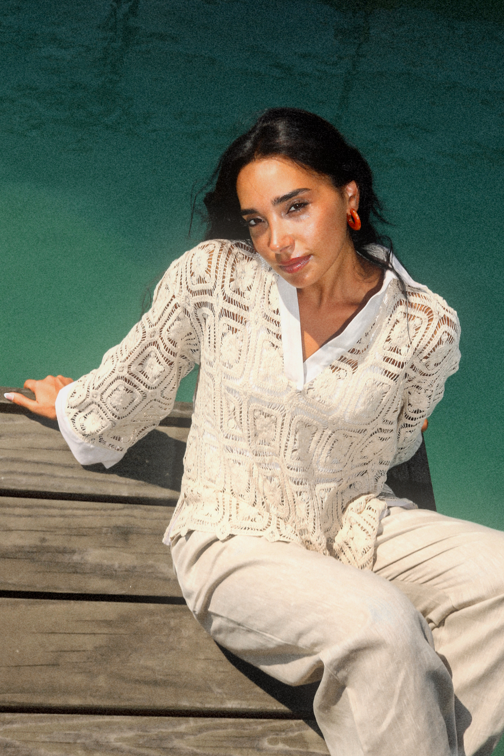 Crochet Linen Top