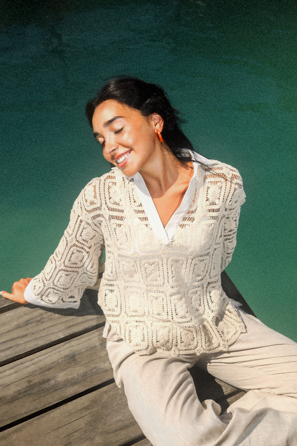 Crochet Linen Top