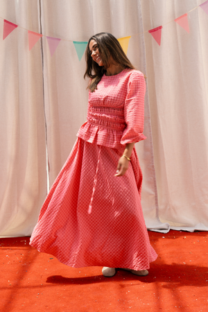 Pink Gingham Skirt