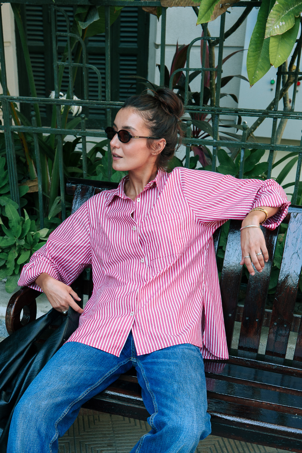 Candy Stripe Shirt in Red