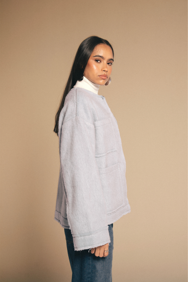 Mid-length Colored Jacket in Purple