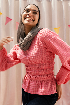 Smocked Neck Top