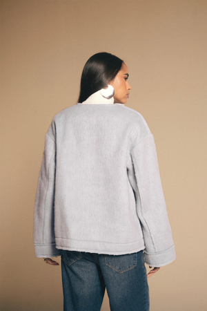 Mid-length Colored Jacket in Purple