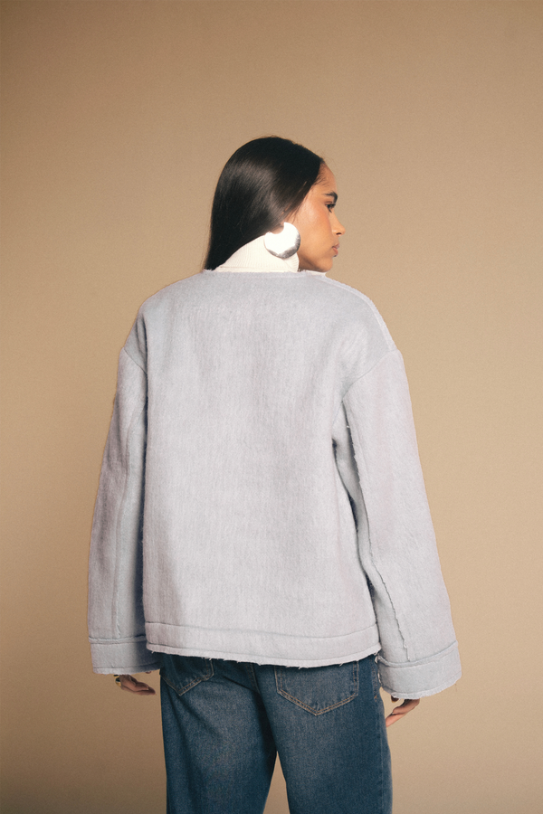 Mid-length Colored Jacket in Purple