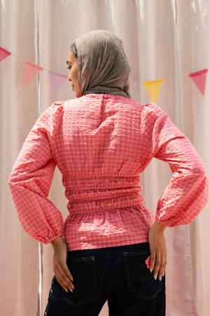 Smocked Neck Top