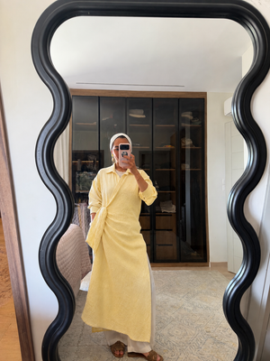 Long Wrap Shirt in Yellow
