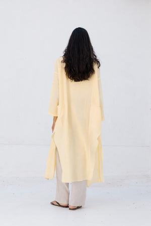 Long Drape Cardigan In Yellow