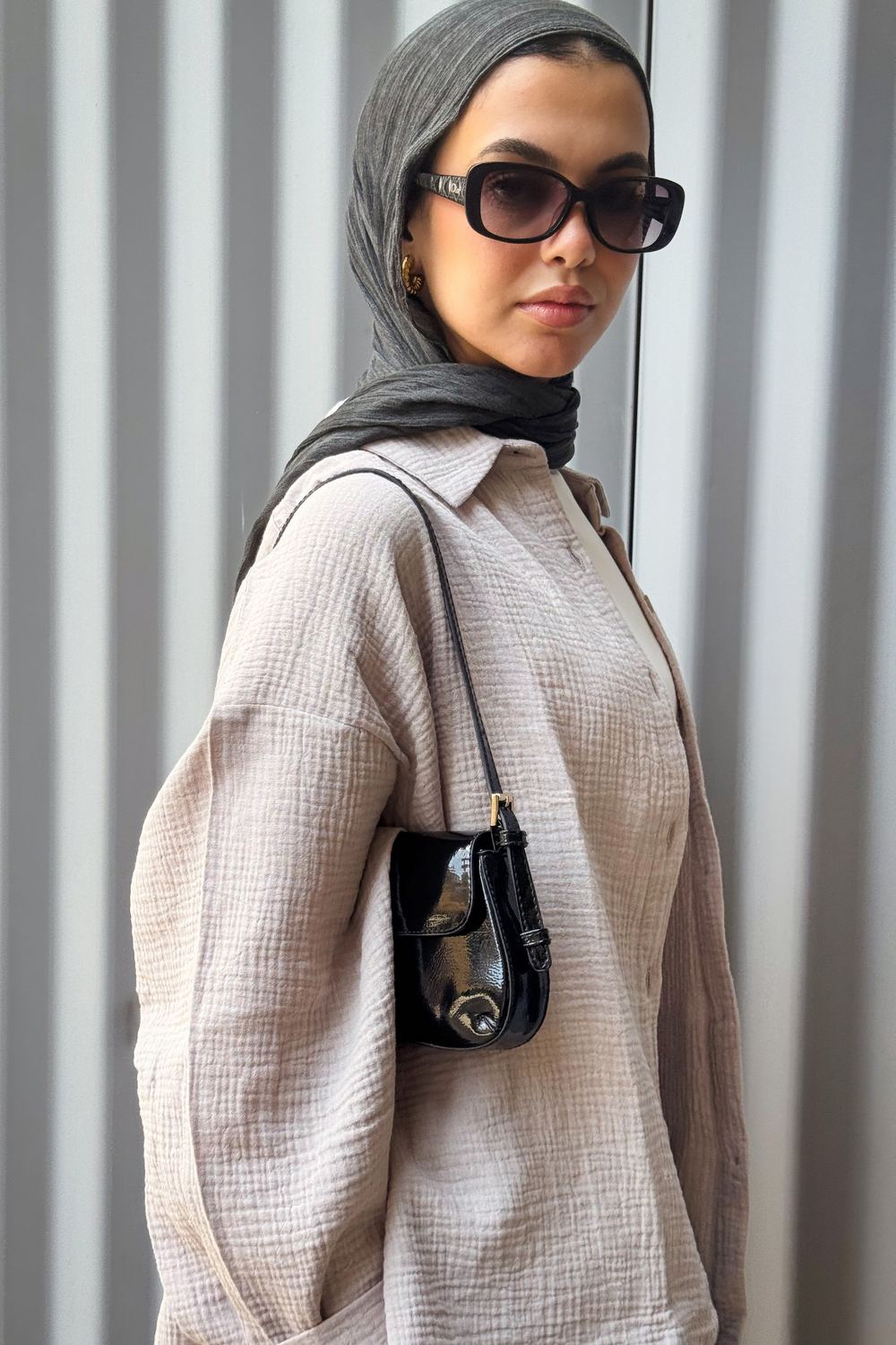 Cotton Muslin Shirt in Cafe