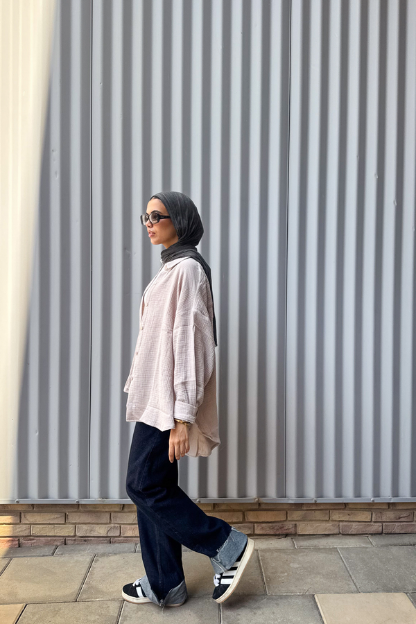 Cotton Muslin Shirt in Cafe