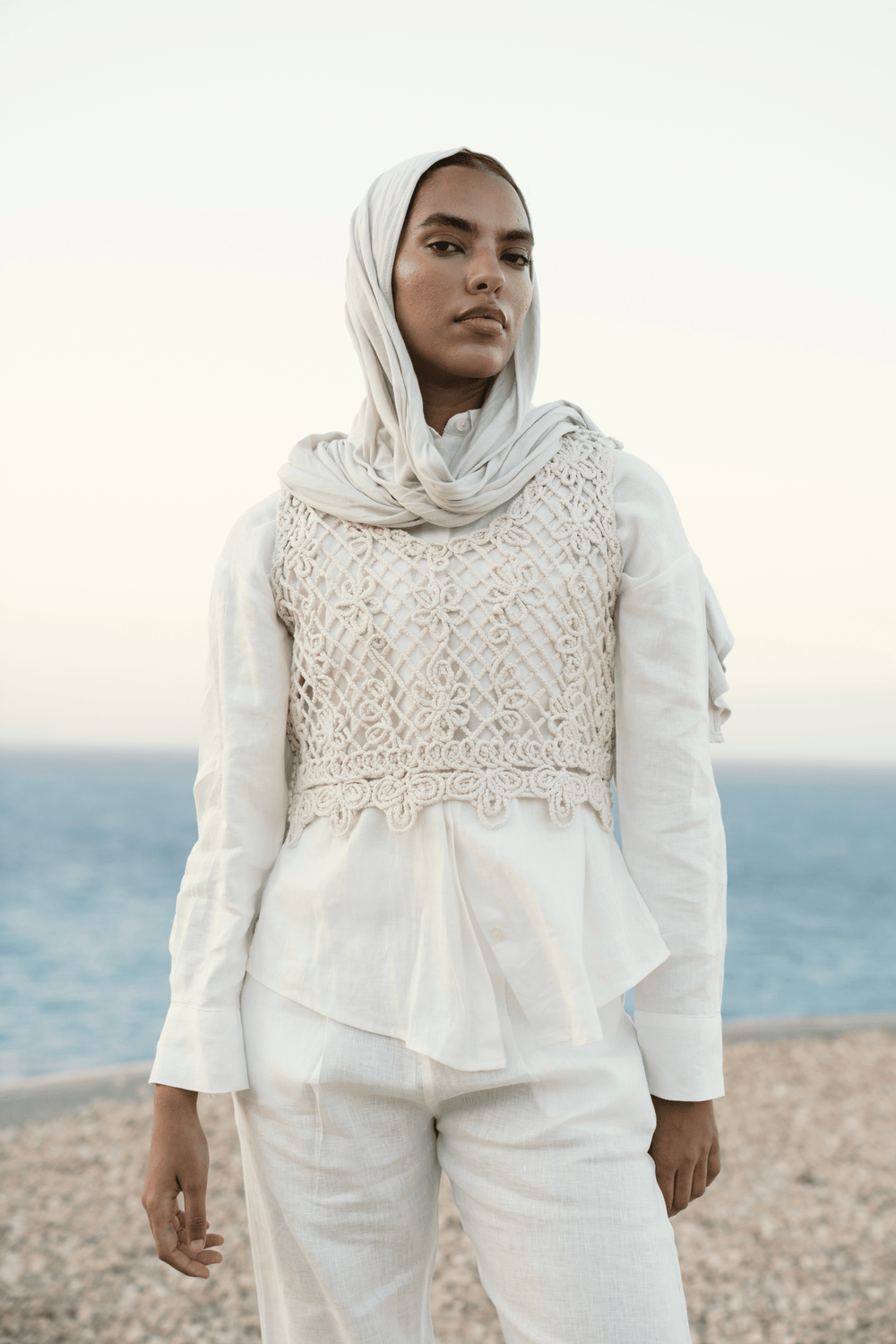 Crochet Top in Creme