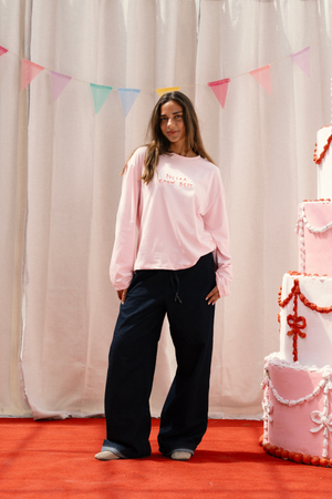 Nesaa Know Best Long Sleeve T-Shirt In Pink