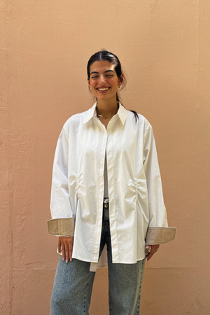 Two-Toned Ruched Shirt