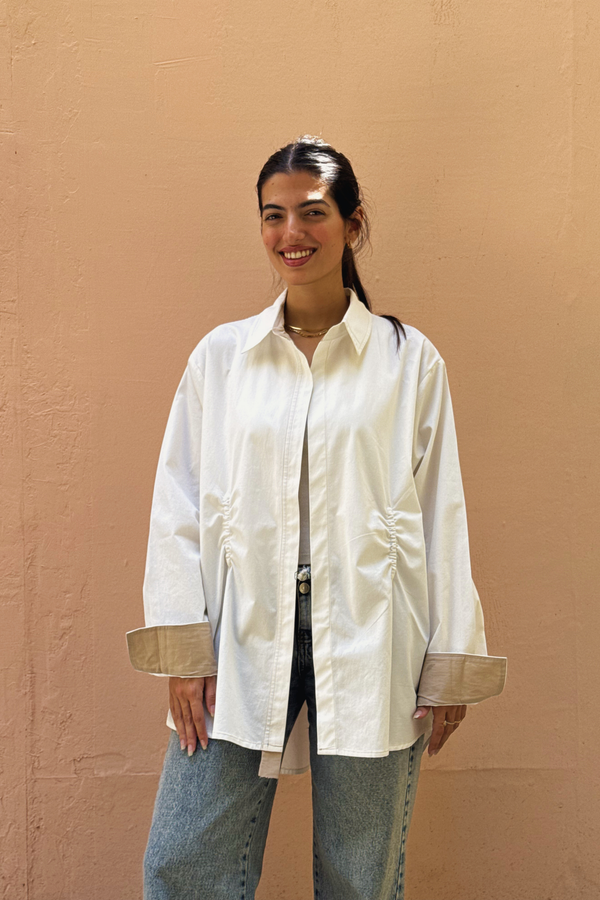 Two-Toned Ruched Shirt