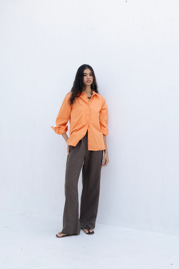 Poplin Shirt in Orange