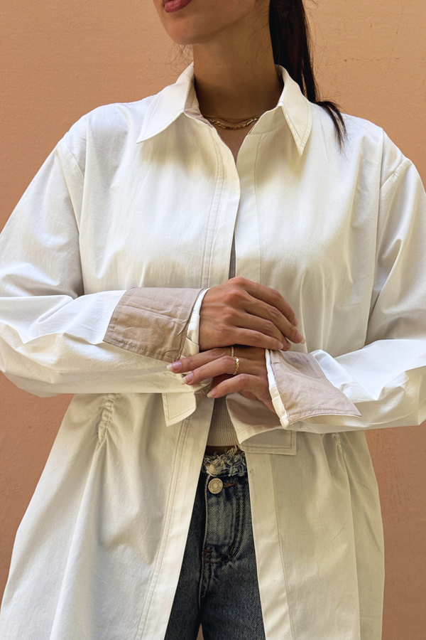 Two-Toned Ruched Shirt