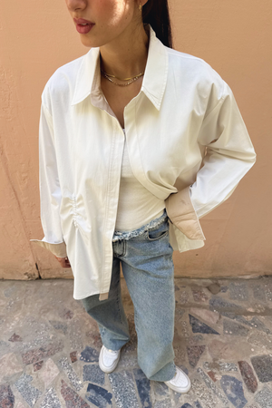 Two-Toned Ruched Shirt