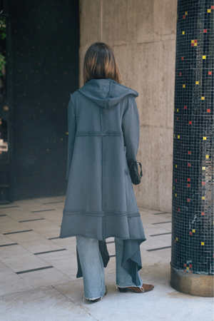 Over You Midi Cardigan in Steel Blue