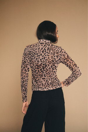 Tulle Top in Leopard Print