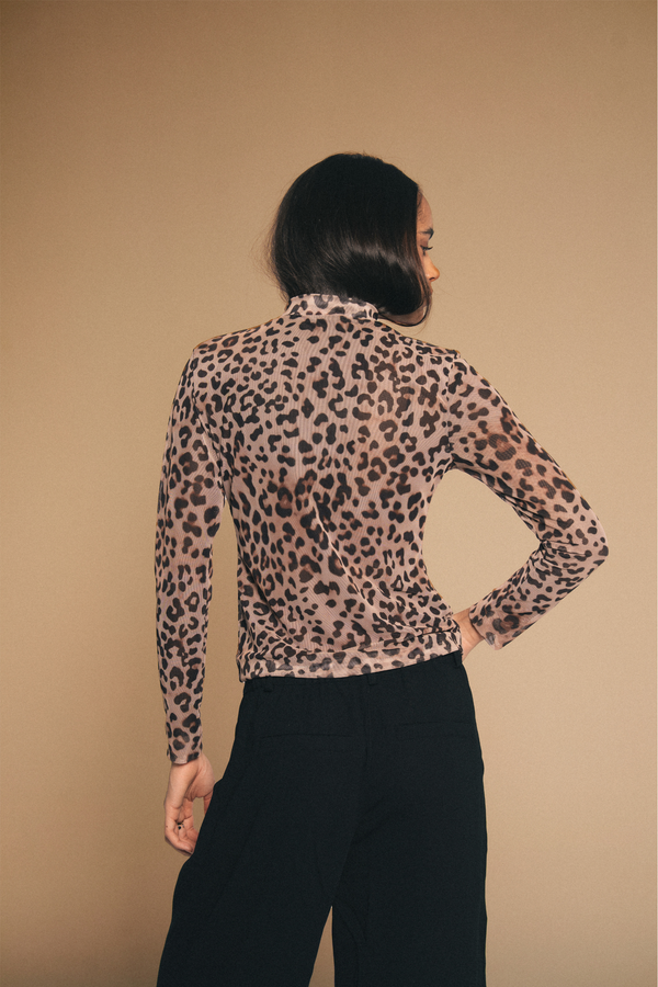 Tulle Top in Leopard Print