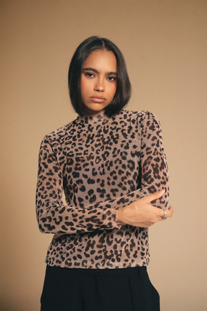 Tulle Top in Leopard Print
