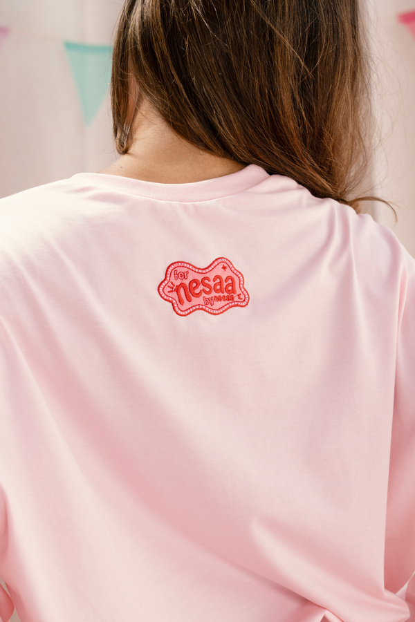 Nesaa Know Best Long Sleeve T-Shirt In Pink