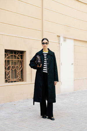 Long Oversized Trench in Black