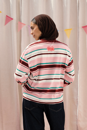 Striped Long Sleeve T-Shirt In Multicolor