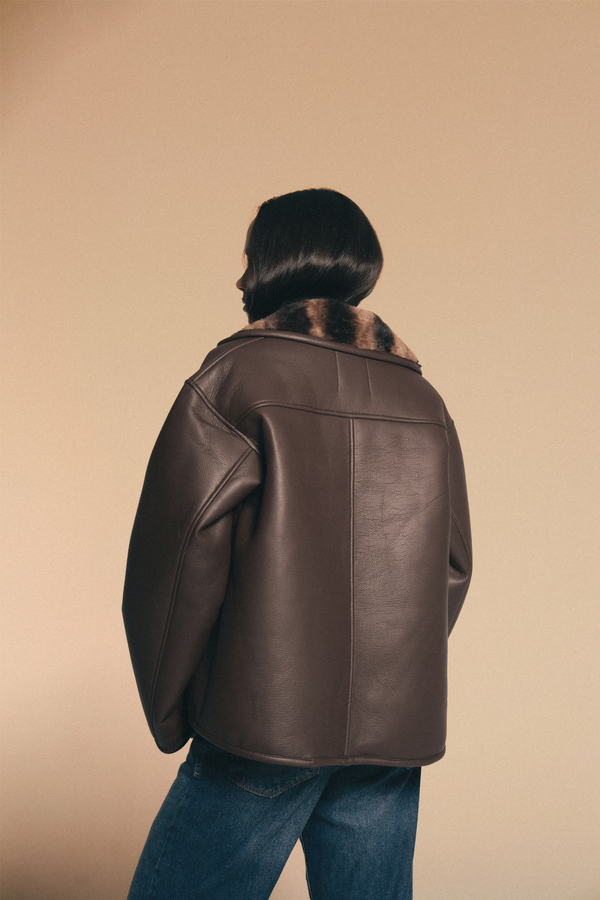 Starlight Leather Jacket in Brown