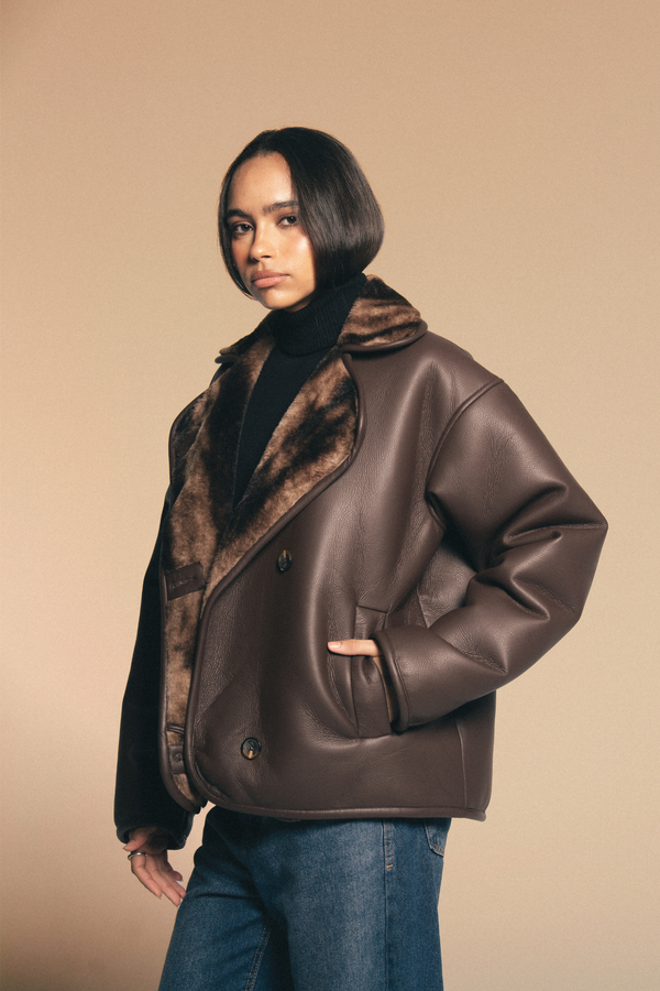 Starlight Leather Jacket in Brown