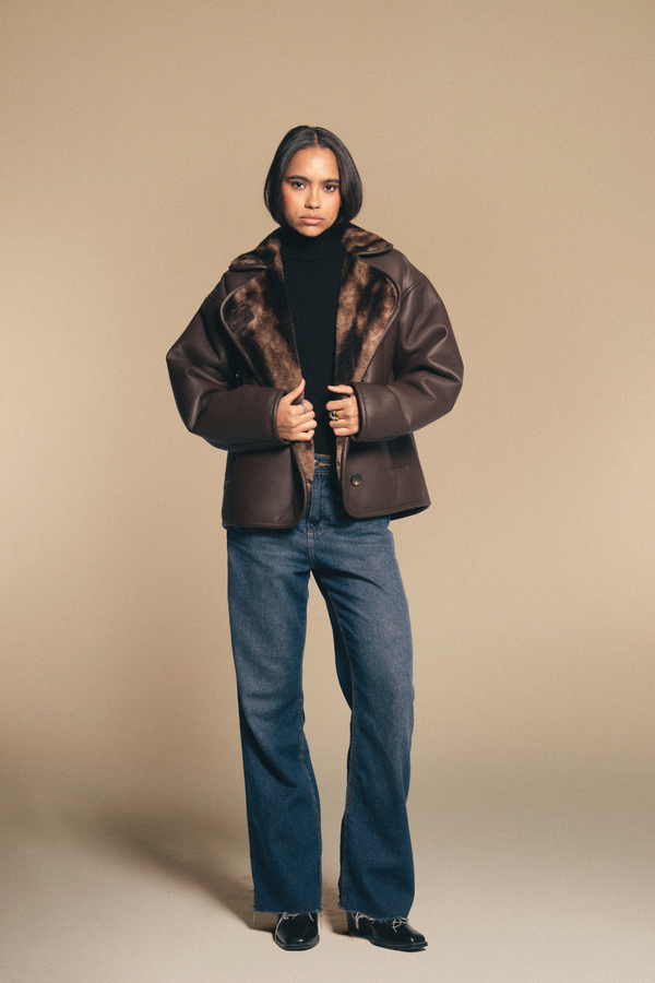 Starlight Leather Jacket in Brown