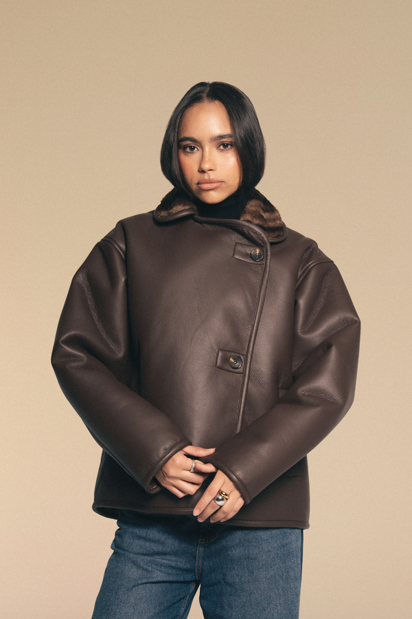 Starlight Leather Jacket in Brown