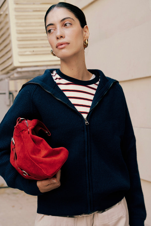 Knit Jacket in Navy